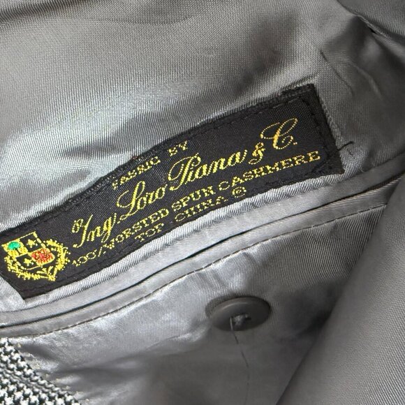 Ing Loro Piana C Fabric 100% Worsted Spun Cashmere Hart Schaffner Marx Sz 46L